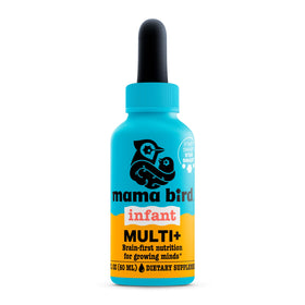 Flacon des gouttes Mama Bird Multi+ de Best Nest Wellness avec étiquette orange