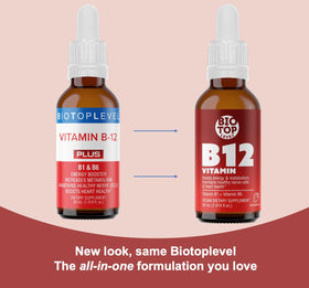 Flacon des gouttes sublinguales de vitamine B12 BIOTOPLEVEL