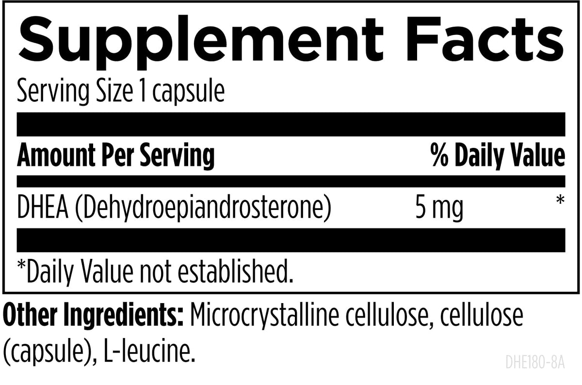 Flacon DHEA Designs for Health avec étiquette
