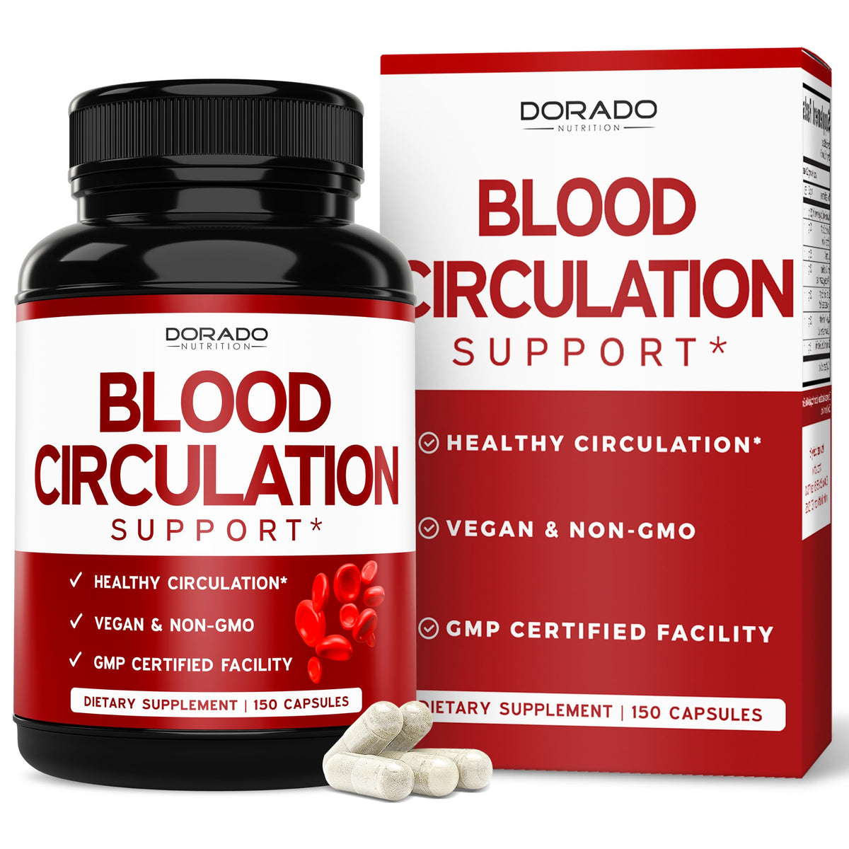 Flacon DORADO NUTRITION Compléments Circulation Sanguine 150 capsules