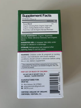 Flacon DropRX sur un fond naturel