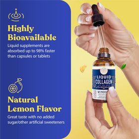 Flacon du collagène liquide WINDSOR BOTANICALS avec pipette