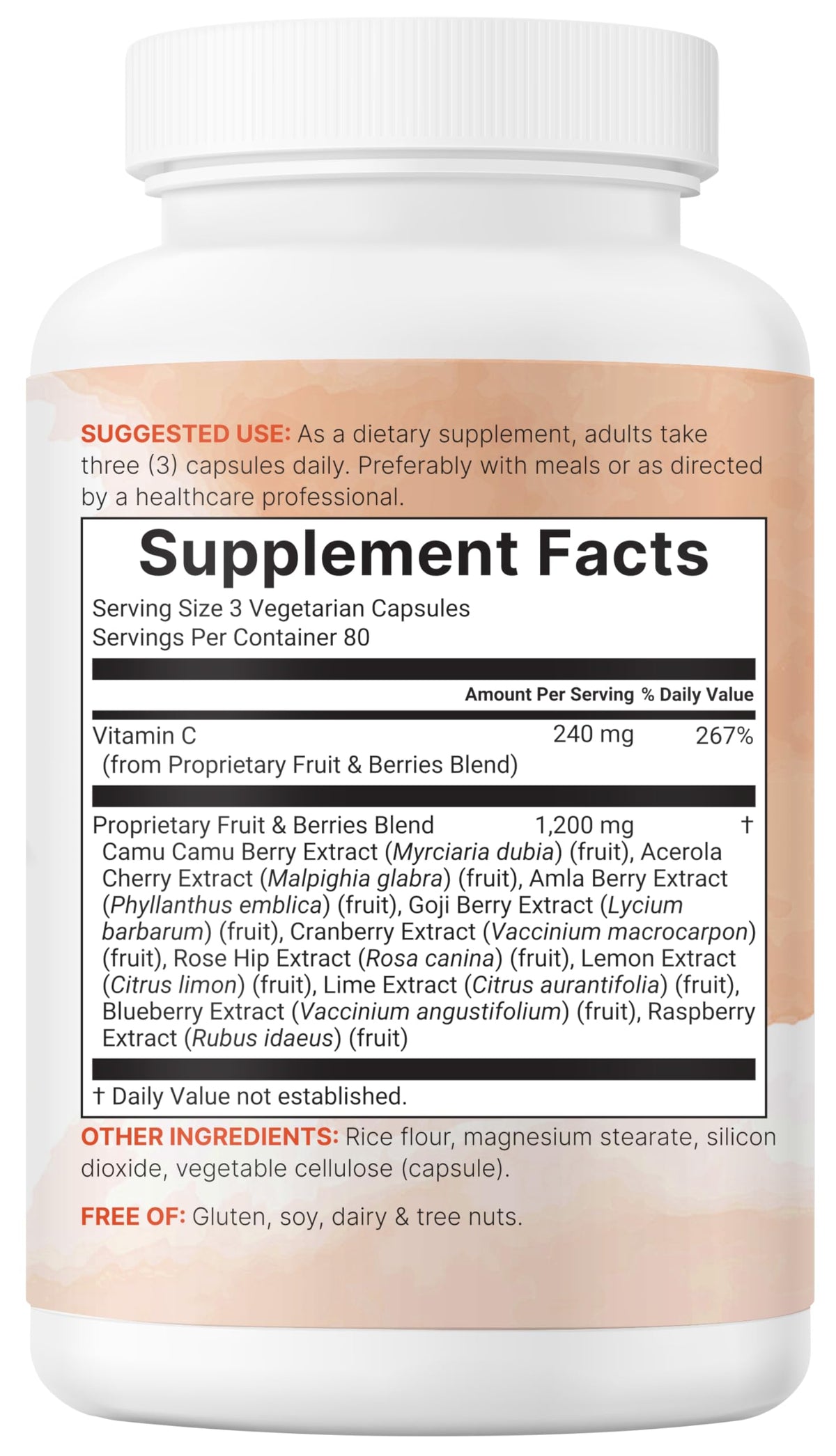 Flacon du Complexe de Vitamine C de Micro Ingredients dans un cadre naturel