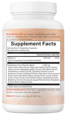 Flacon du Complexe de Vitamine C de Micro Ingredients dans un cadre naturel