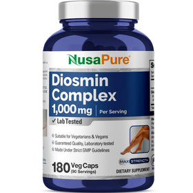 Flacon du Complexe Diosmine NusaPure 1000mg avec 180 gélules végétales