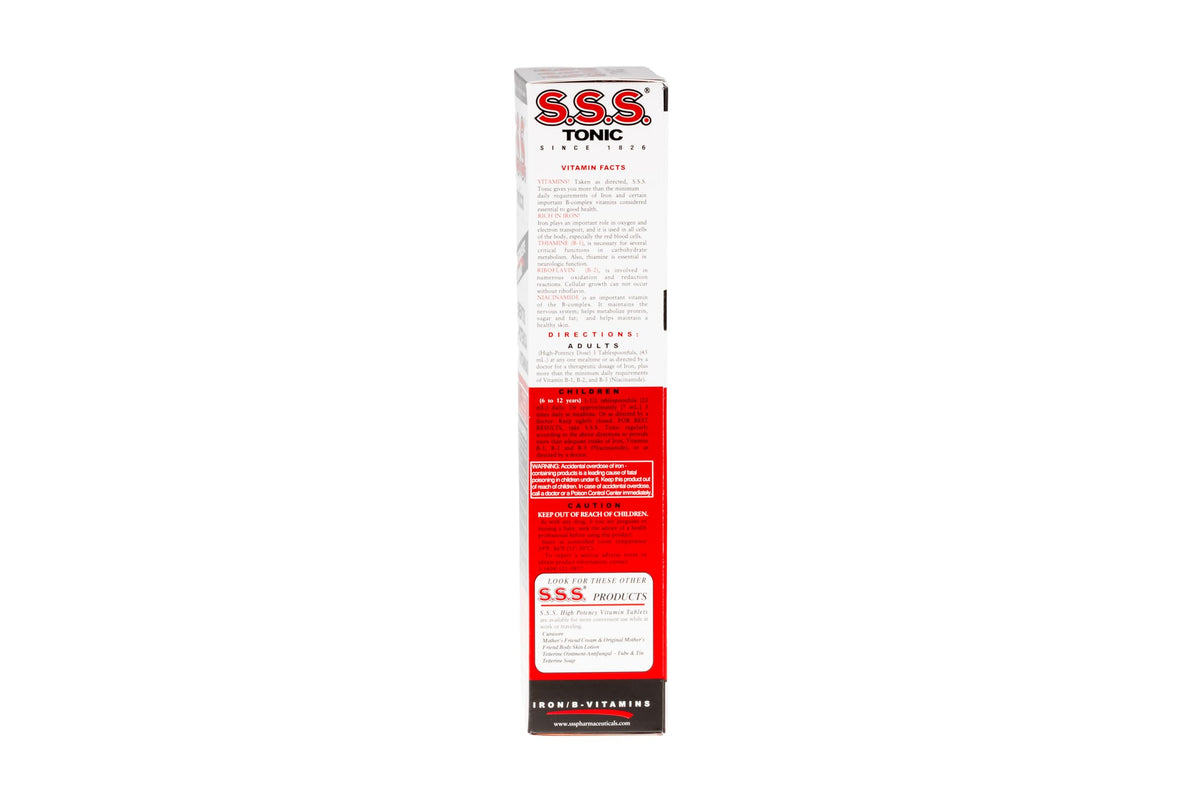 Flacon du Tonic Liquide Fer S.S.S. sur fond blanc