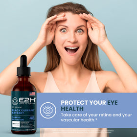 Flacon E2H Extrait Naturel de Cassis sur fond blanc