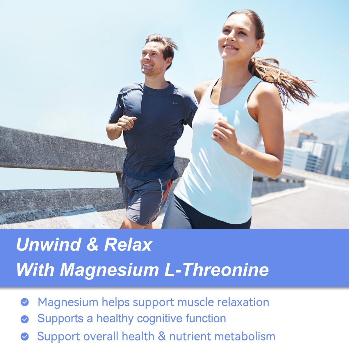 Flacon EAZGOO de Magnésium L-Thréonine sur un fond naturel