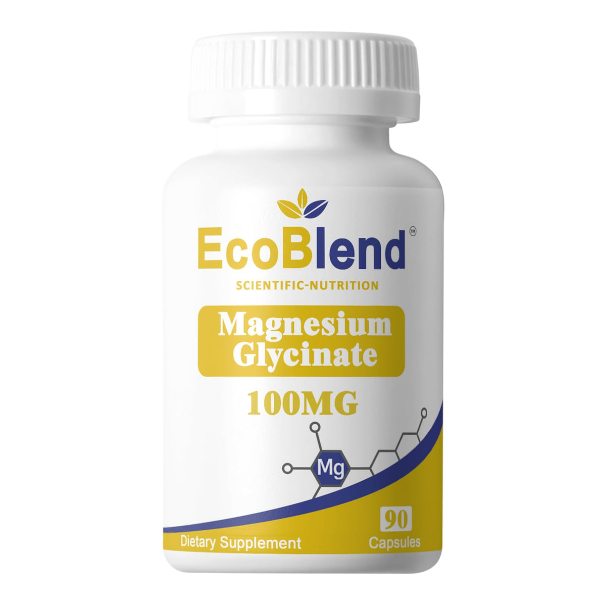Flacon EcoBlend Magnésium Glycinate 100mg 90 capsules végétales