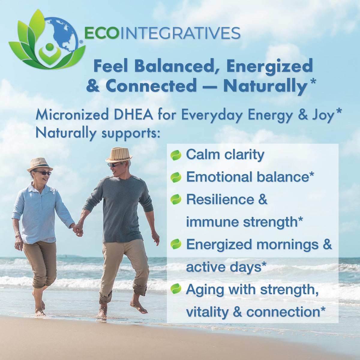 Flacon EcoIntegratives DHEA 10mg avec étiquette visible