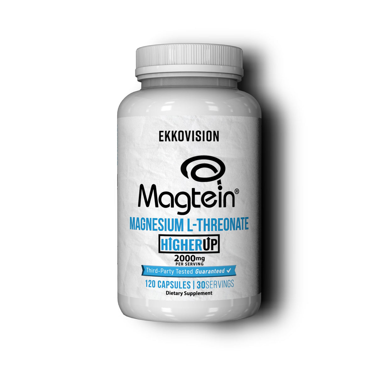 Flacon Ekkovision Magtein Magnésium L-Thréonate 2000 MG 120 gélules vue de face