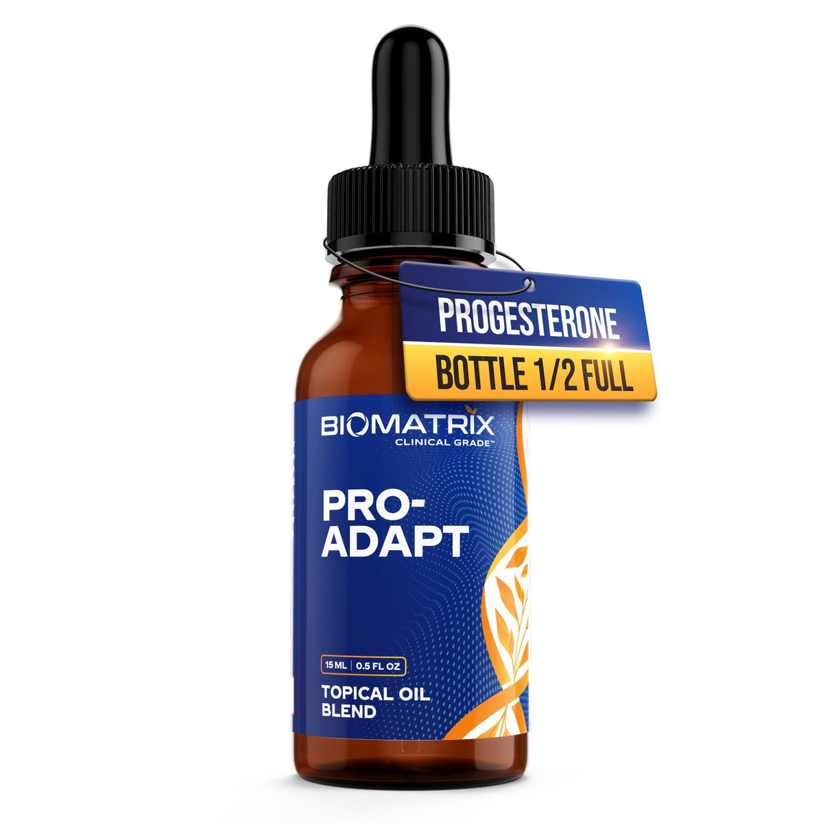 Flacon en verre ambré de BioMatrix Huile Topique de Progestérone 15 mL