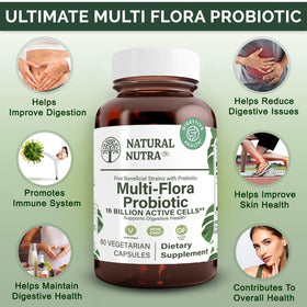 Flacon en verre ambré de Natural Nutra Probiotique