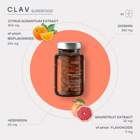 Flacon en verre ambré des Bioflavonoïdes Agrumes CLAV