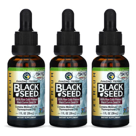 Flacon en verre de 30 ml d'huile de graines noires Amazing Herbs