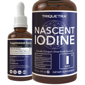 Flacon en verre de 60 ml de complément alimentaire Iode Nascent Triquetra Health