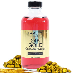 Flacon en verre de 8oz de I Am Joy Colloïde d'Or 24k