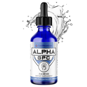 Flacon en verre de FIREWATERSTAR Alpha GPC 300 mg avec pipette