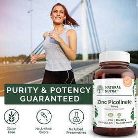 Flacon en verre recyclable de Zinc Picolinate Natural Nutra