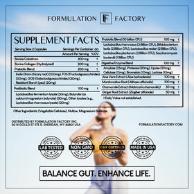 Flacon Formulation Factory sur une table en bois