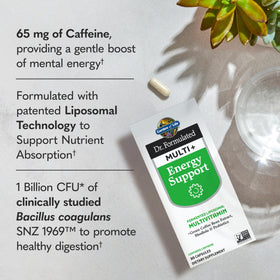 Flacon Garden of Life Multi+ Energy Support avec étiquette visible