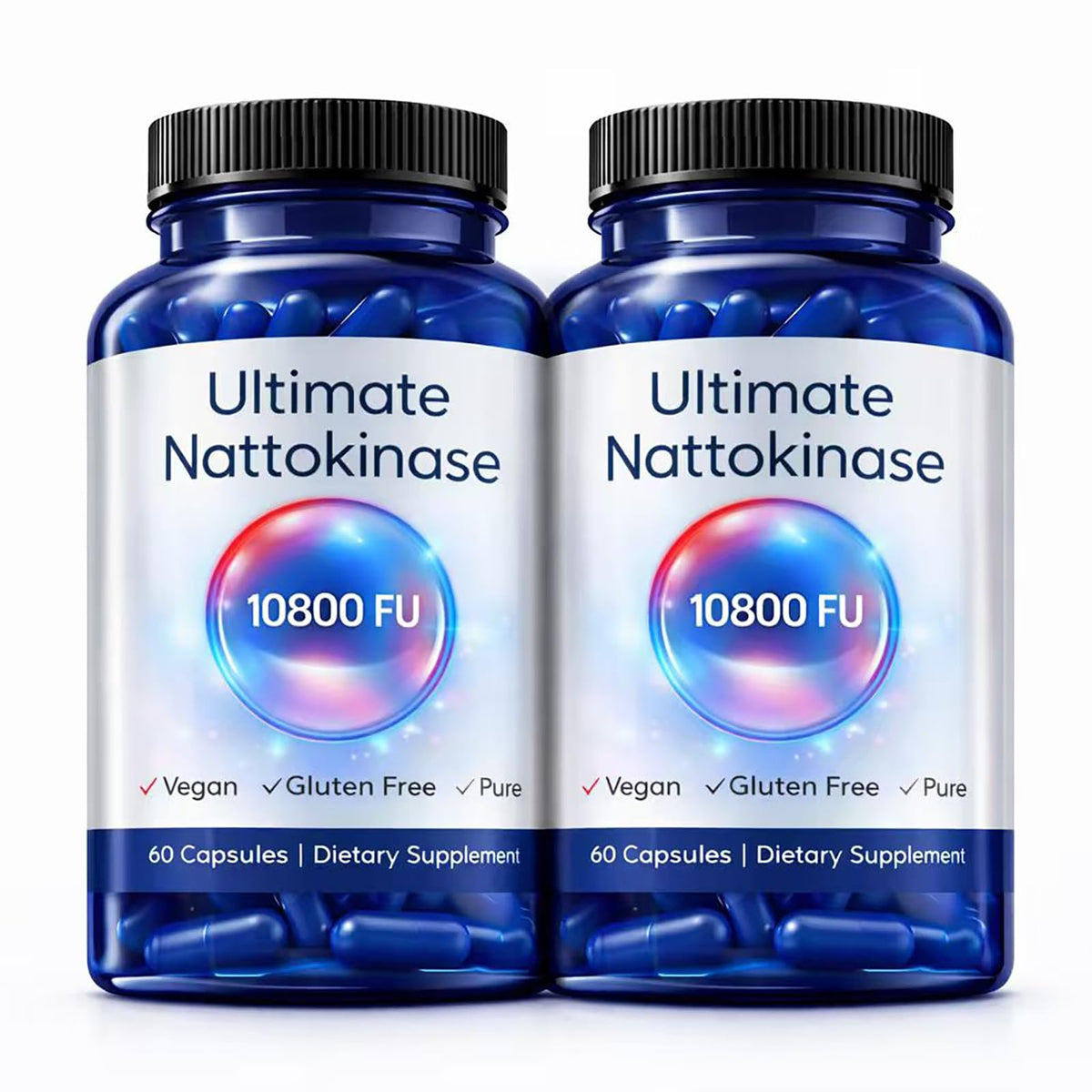 Flacon GizmoBox Nattokinase 10800 FU 60 capsules végétales vue de face