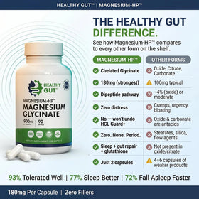 Flacon Healthy Gut ouvert avec capsules visibles