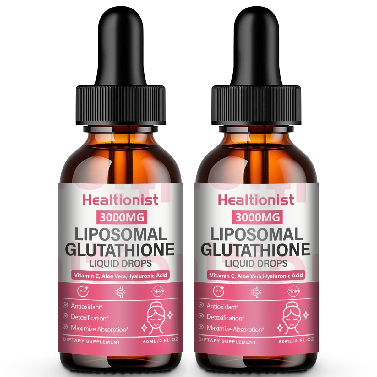 Flacon Healtionist Liposomal Glutathione 3000mg vue avant