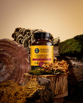 Flacon Herb Pharm Cordyceps Blend avec Reishi ouvert