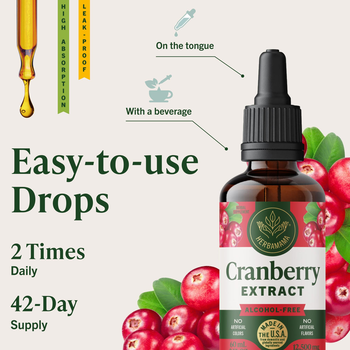 Flacon HERBAMAMA Cranberry avec une cuillère doseuse