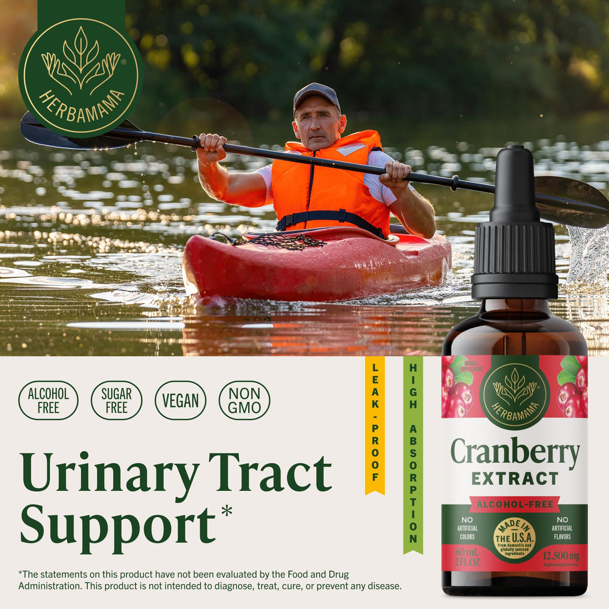 Flacon HERBAMAMA Cranberry ouvert avec compte-gouttes