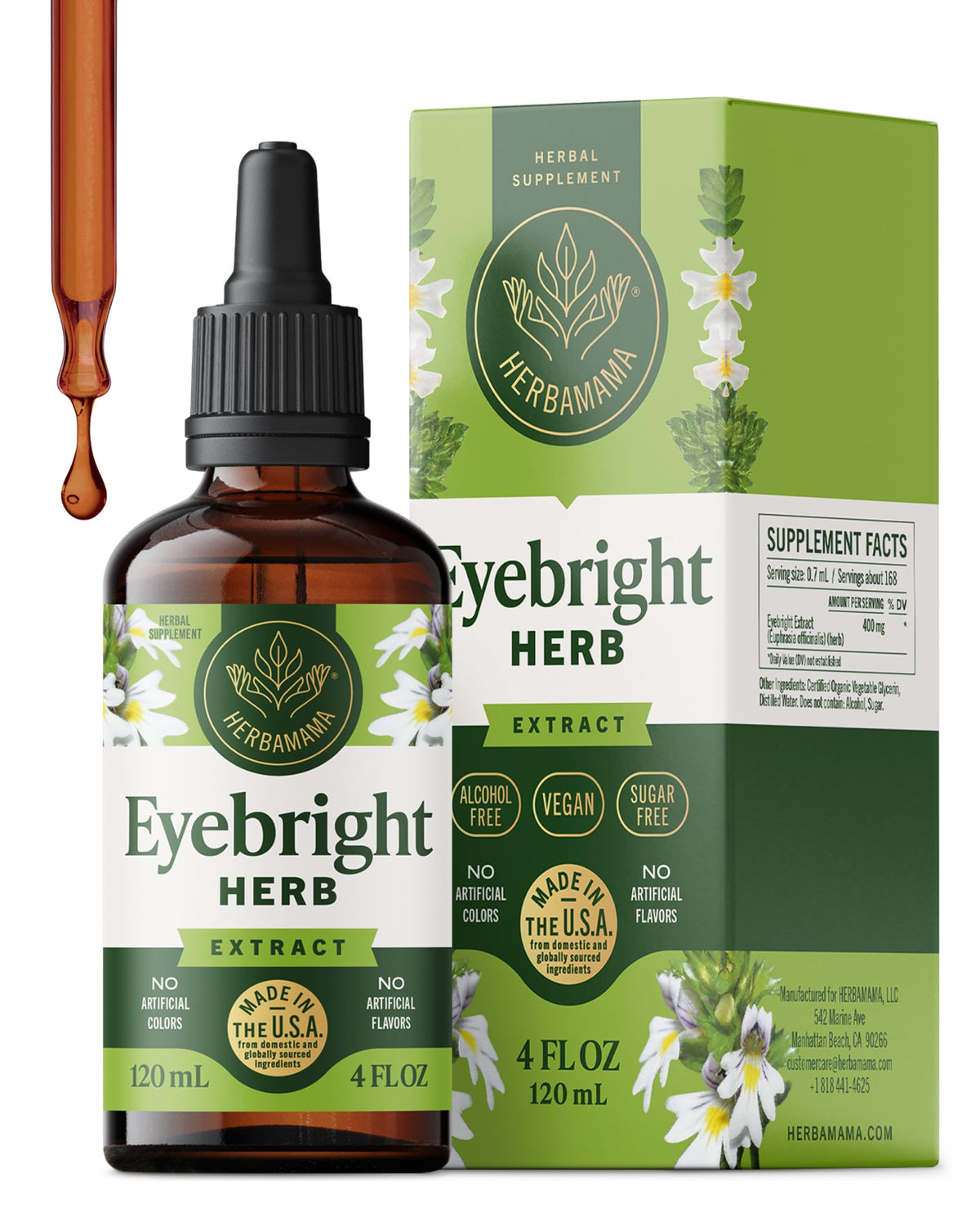 Flacon HERBAMAMA Eyebright 281g vue avant avec étiquette