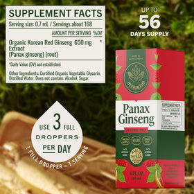 Flacon HERBAMAMA Ginseng Panax avec étiquette visible