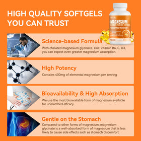 Flacon Hovika Magnésium Glycinate 400mg ouvert avec capsules visibles
