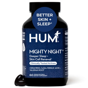 Flacon HUM Mighty Night 60 gélules de nuit pour peau