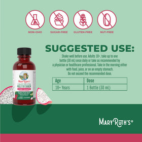Flacon individuel MARYRUTH'S multivitamines liquides en saveur melon fruit du dragon