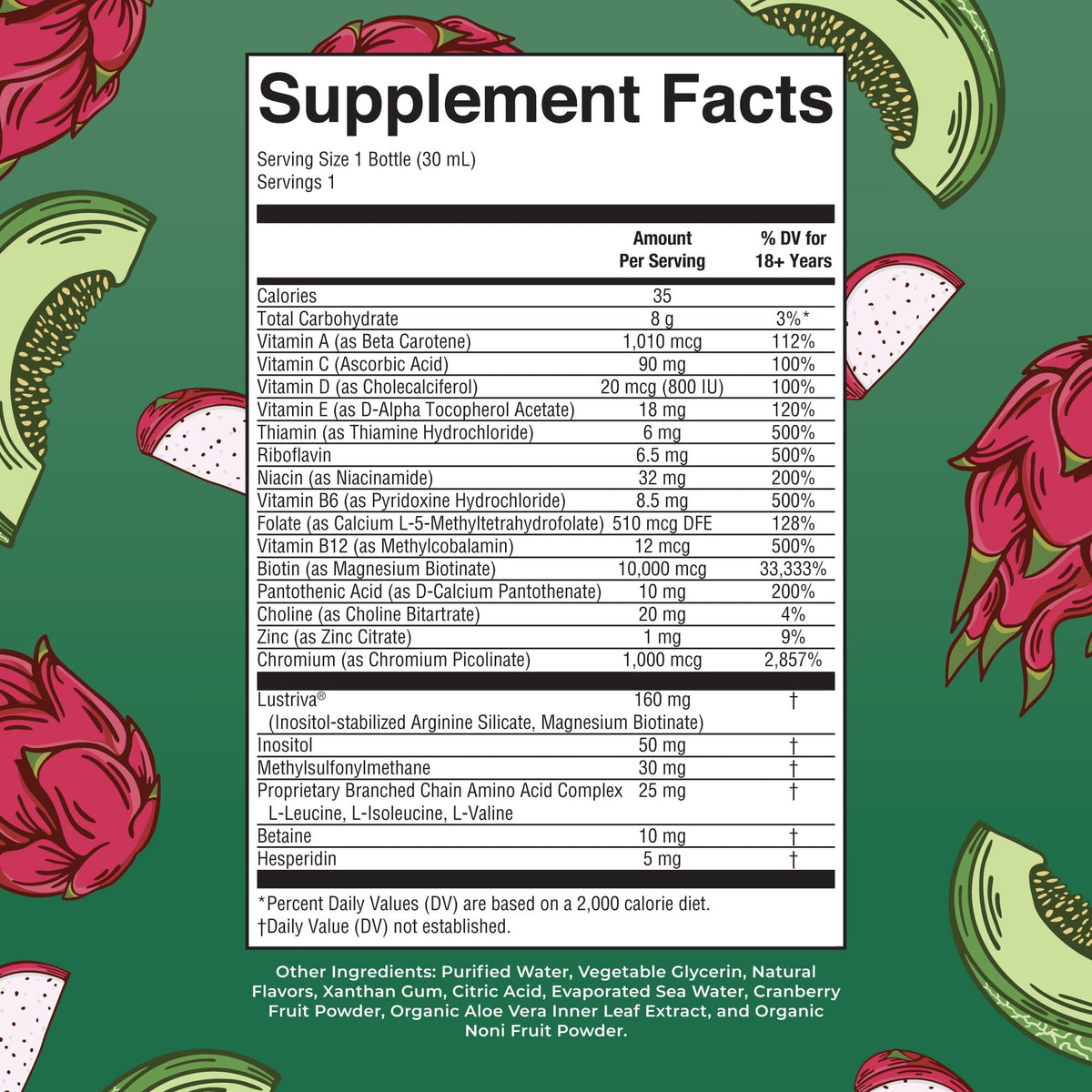 Flacon individuel MARYRUTH'S multivitamines liquides en saveur pêche-mangue