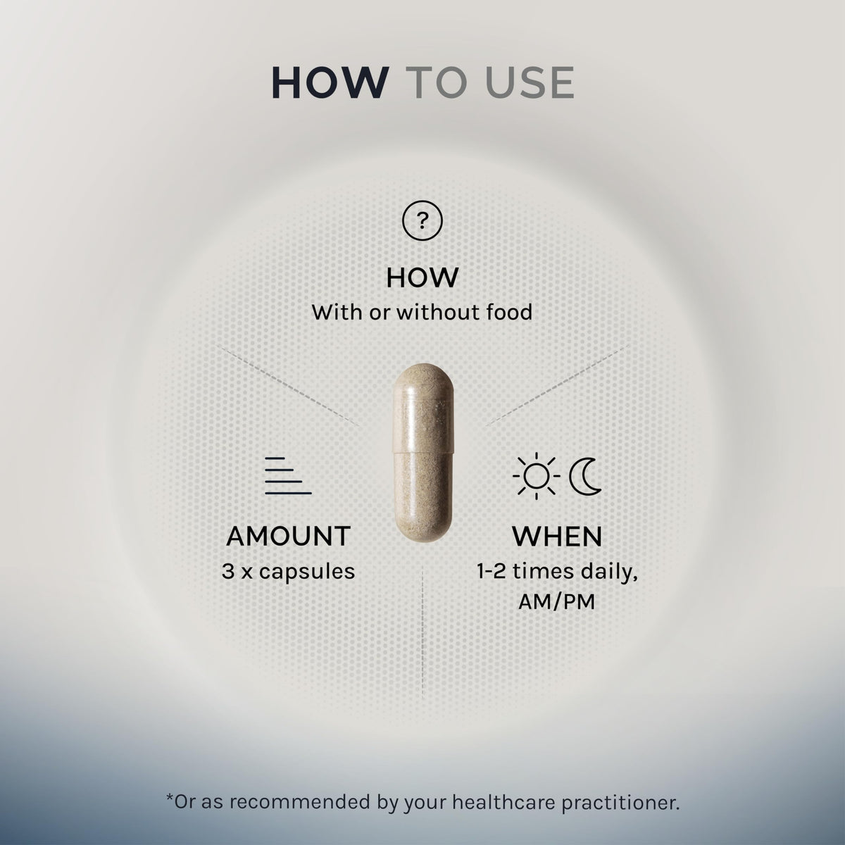 Flacon InfiniWell GI sur une table avec des compléments alimentaires
