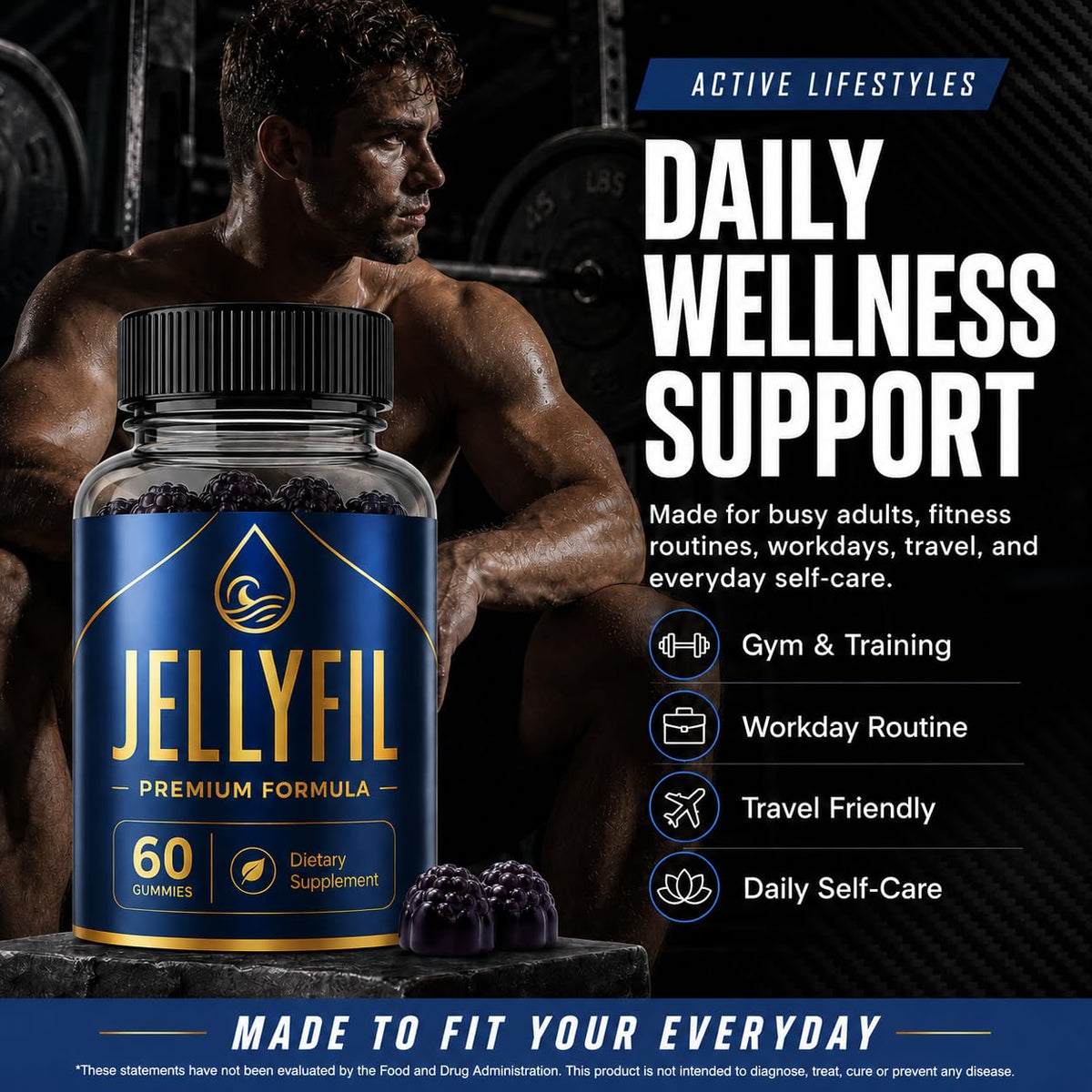 Flacon JellyFil ouvert avec gummies visibles