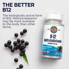 Flacon KAL B12 Methylcobalamine sur fond neutre