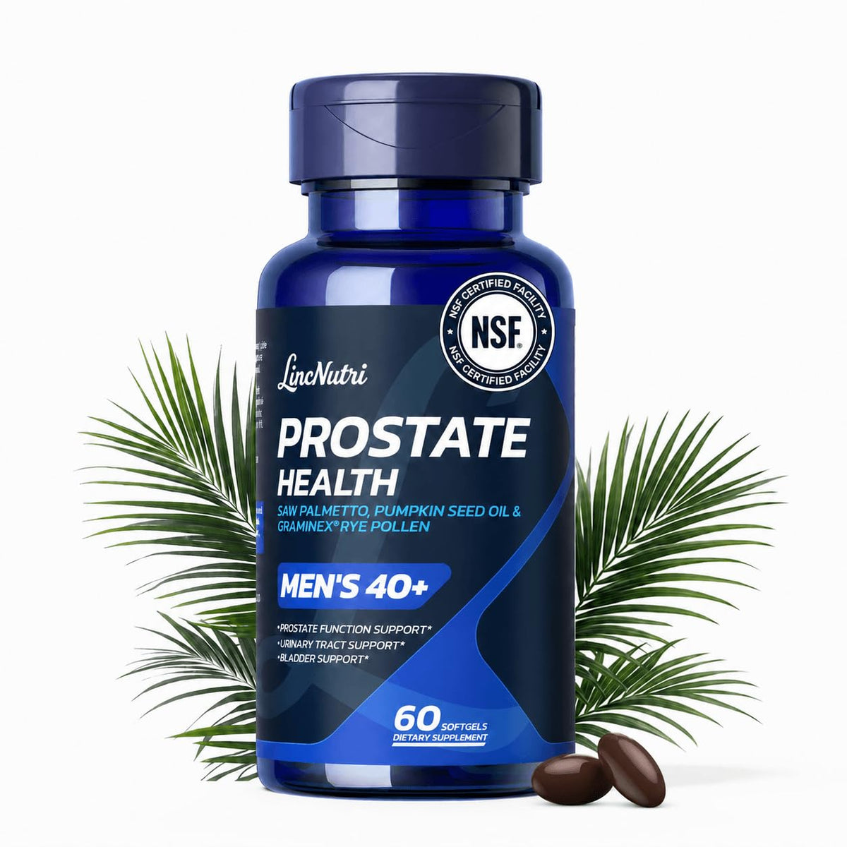 Flacon LincNutri Complément Alimentaire Prostate 60 gélules
