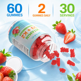 Flacon Mchokuu ouvert avec gummies visibles