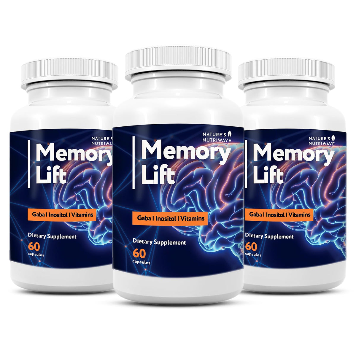 Flacon Memory Lift de Nature’s NutriWave avec 60 capsules