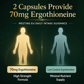 Flacon MixPower L-Ergothioneine 70mg ouvert avec capsules visibles