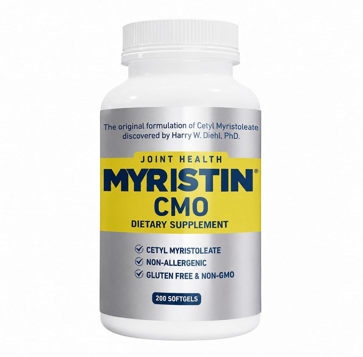 Flacon Myristin 200 gélules de 260mg de CMO vue de face