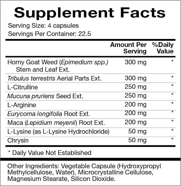 Flacon Natura Health Products avec capsules Maca et Tongkat Ali