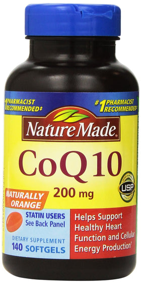 Flacon Nature Made CoQ10 200 mg contenant 140 gélules