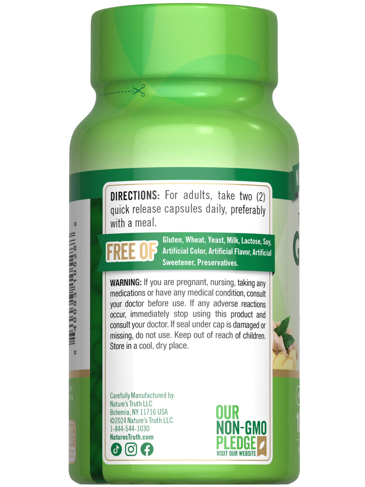 Flacon Nature's Truth ouvert montrant les capsules