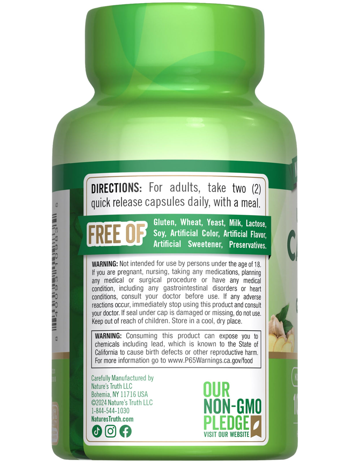 Flacon Nature's Truth ouvert montrant les capsules
