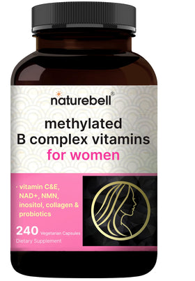 Flacon NatureBell B Complex Methylé pour Femmes, 240 gélules végétales